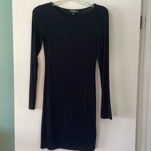 Black Bodycon Long-Sleeve Dress